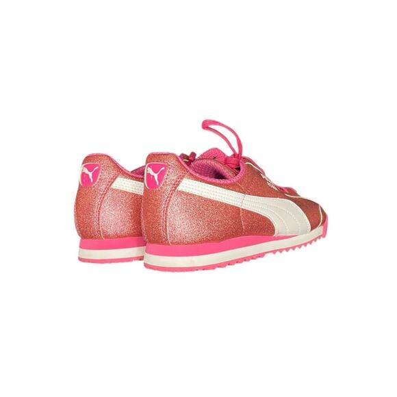 Girls Puma Roma Glam Glitter Sneakers Size 5.5 Pink White - Picture 4 of 6